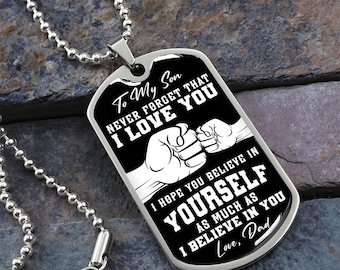 SUMMER LOVE Dog Tag Necklace For Son From Dad - Military Style Stainless Steel Gift For Birthday, Graduation - View #10
