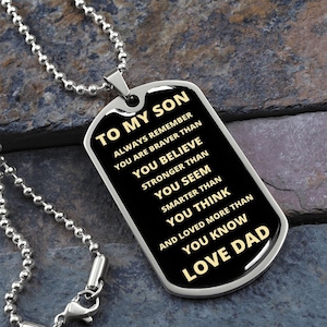 To My Son from Dad | Always Remember Dog Tag