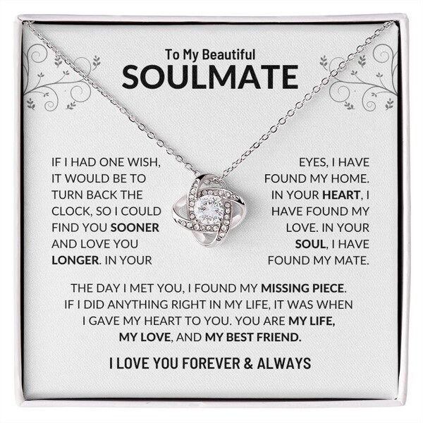 To My Beautiful Soulmate | Love Knot Necklace | For Her main image 1