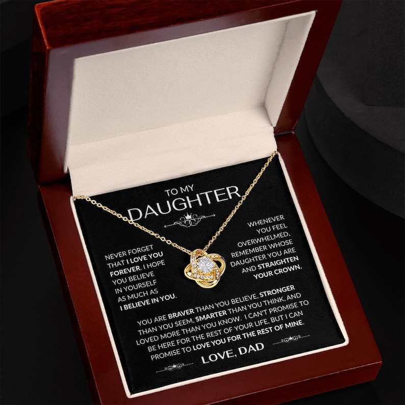 You Are Loved More Than You Know - Dad To Daughter, Love Knot Necklace