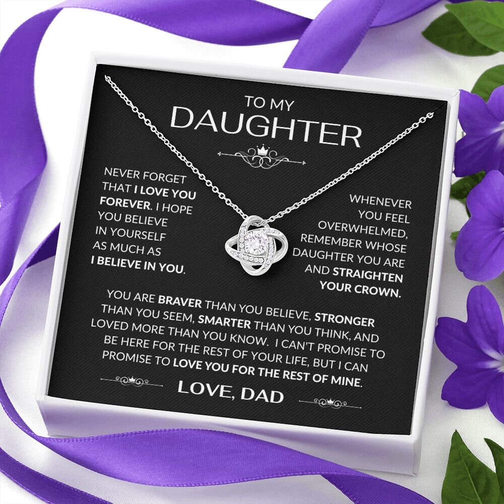 You Are Loved More Than You Know - Dad To Daughter, Love Knot Necklace
