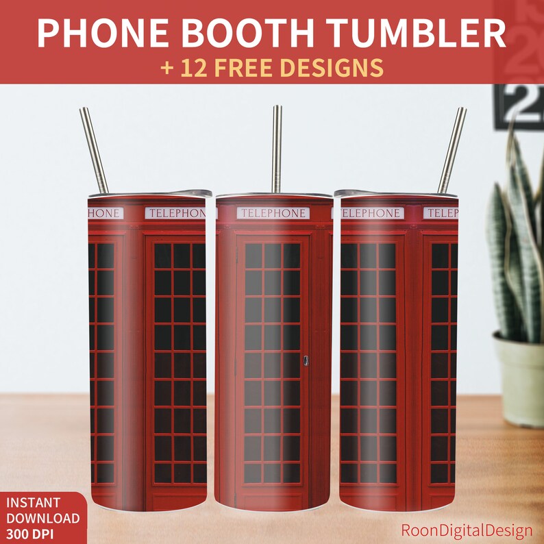 London 20oz Skinny Tumbler Sublimation Design, England Pattern Digital