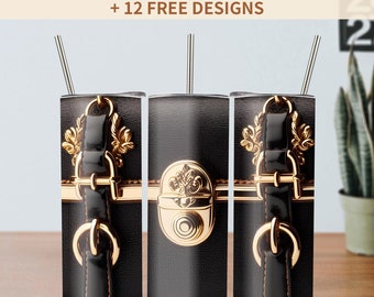 Vintage Handbag Tumbler Wrap: Luxury Purse Design (Digital Download)