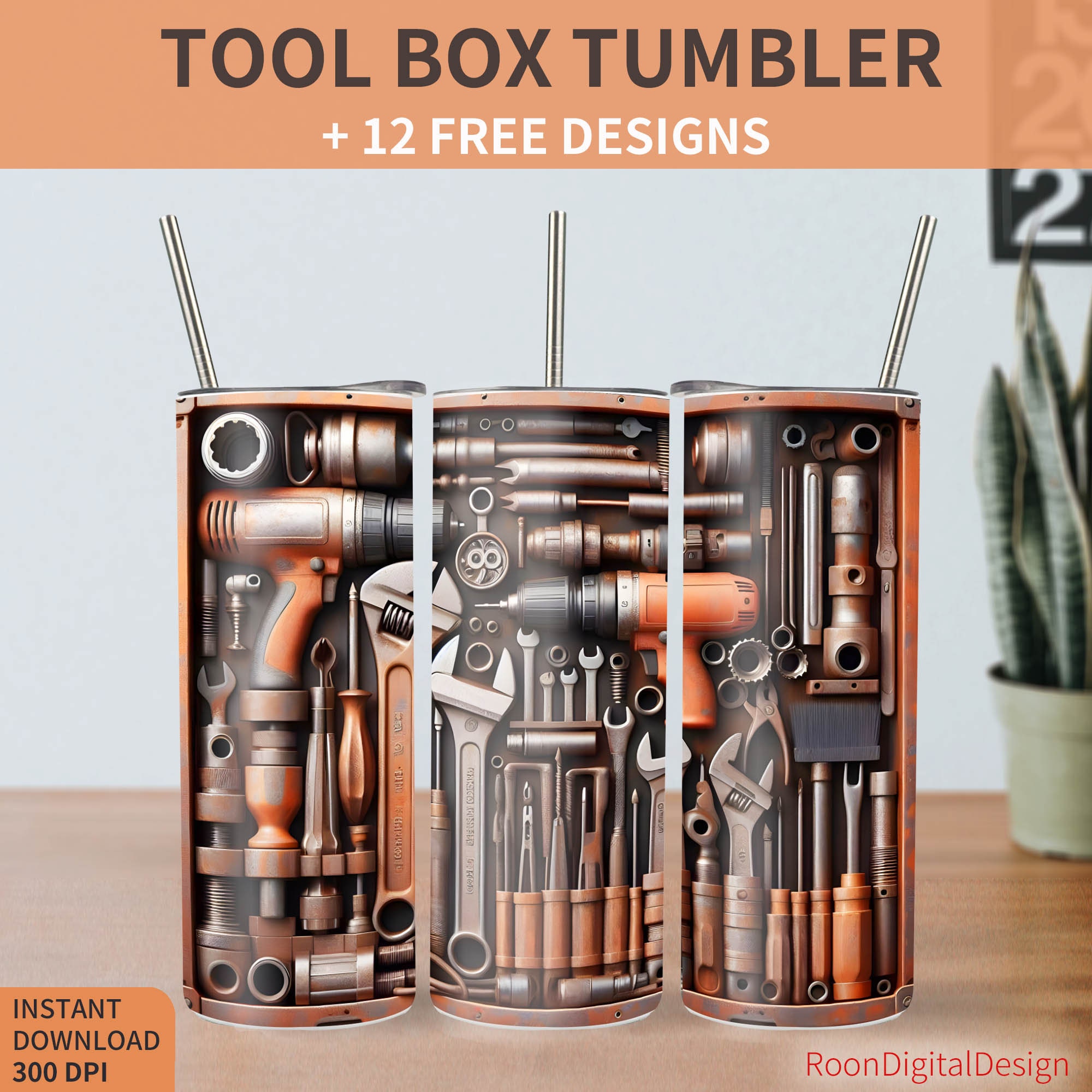 Tool Box Tumbler, Toolbox 20oz Skinny Tumbler Sublimation Design ...