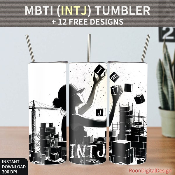 MBTI Personality INTJ Architect 20oz Skinny Tumbler Sublimation Design, Introvert Thinker Digital  Download Instant, Straight Tumbler Wrap
