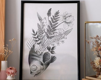 Poisson bouquet // Affiche illustration