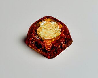 Tapa de Tecla de Resina Artesanal "The Knight And His Holy War Rose" para Teclado Mecánico MX, Retroiluminada, DIY, 1 Pieza