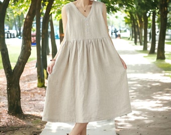 Linen Dress Beach Dress Summer Dress Cute Dress Oversized Dress Gift For Her Summer Clothing Linen Clothing