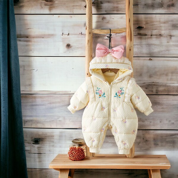 Baby BH Floral Print Warm Snowsuit (6-18m) - 2 Colors