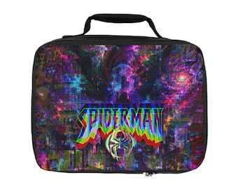 Spider-Man Vintage Comic Logo Lunch Bag | Galaxy Nebula Design