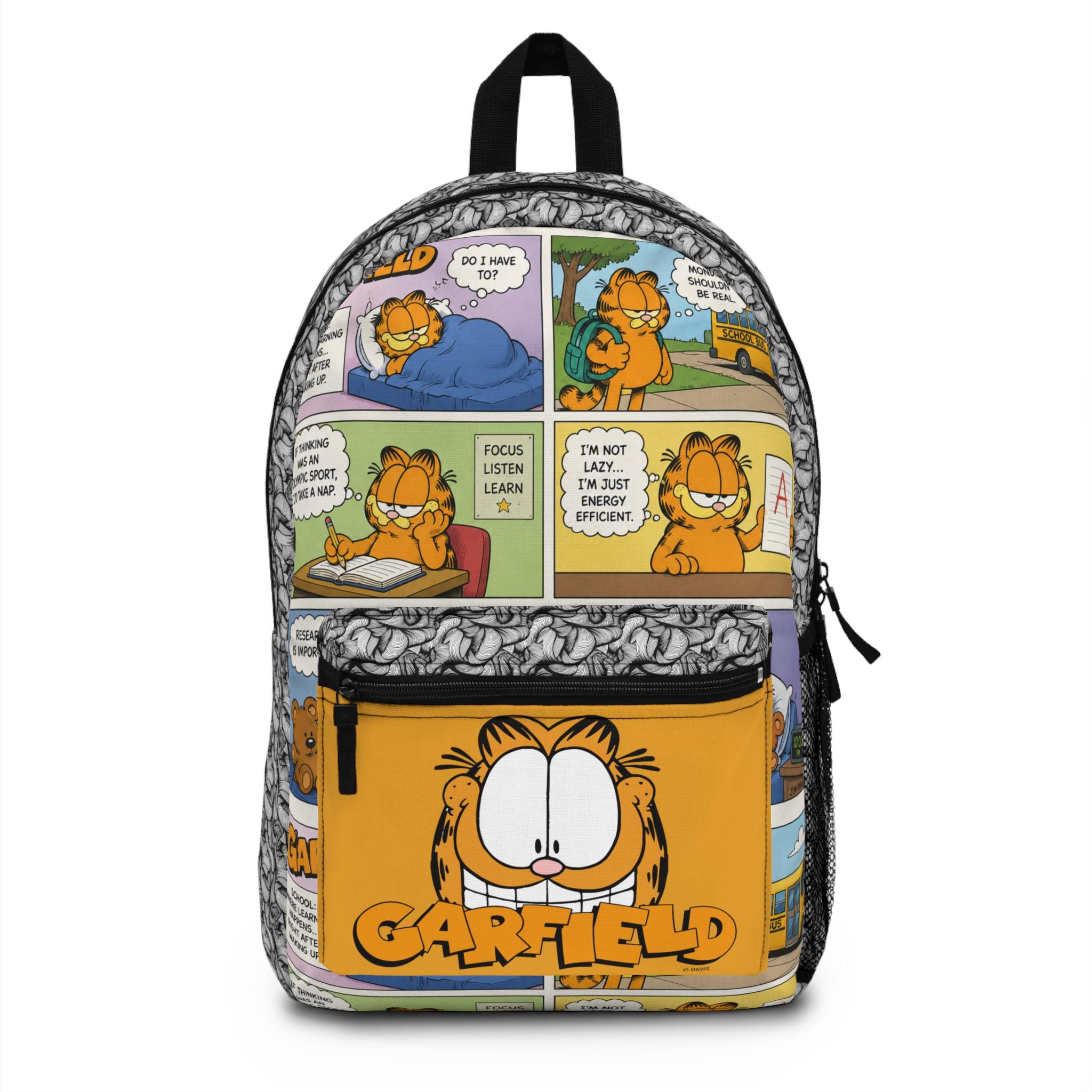 Discover Garfield Comic Strip Backpack | Cartoon Panel Print School Bag