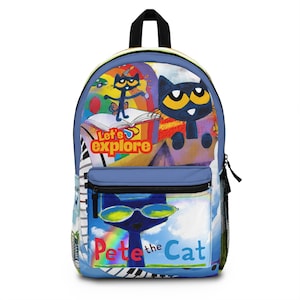 Pete the Cat Entdeckerrucksack | Schulrucksack für Kinder, bunter Charakterdruck