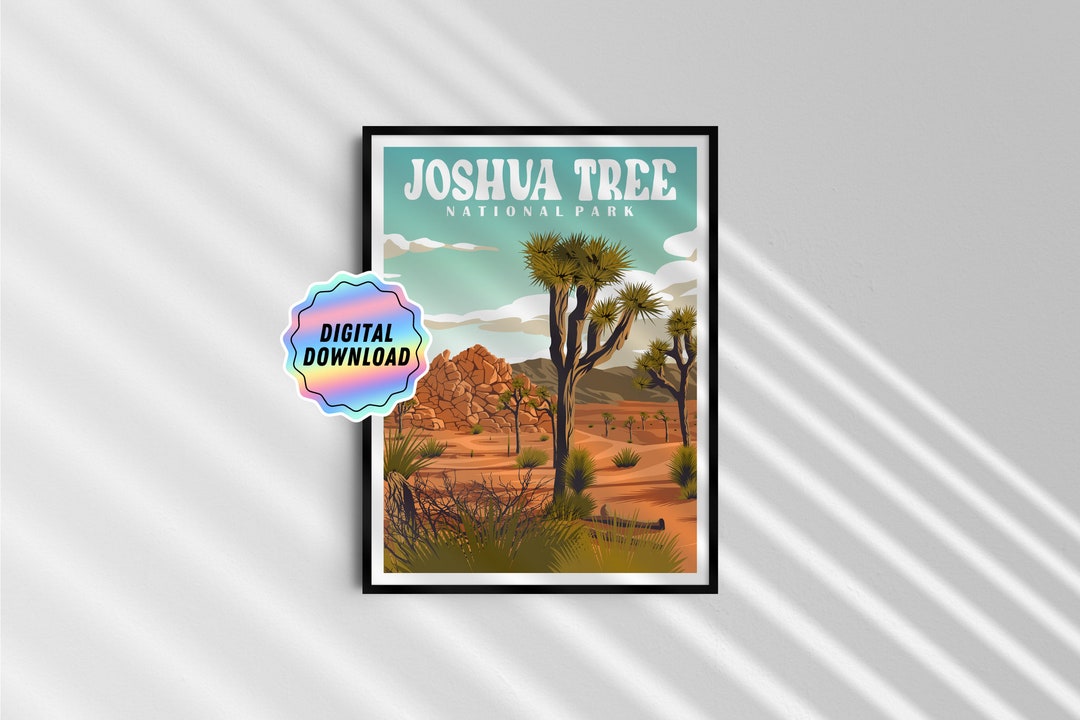 Joshua Tree National Park Vintage Travel Poster • PRINTABLE • Digital ...