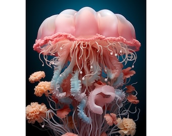 Embellished Jellyfish Art Print (No Frame)