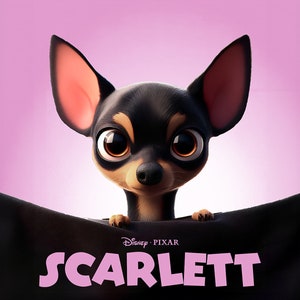 Custom Pixar Pet Poster, Custom Animated Pet Caricature, Pixar-Inspired, Digital Personalized Pet Gift, Ready just in 2 days!!