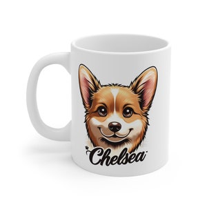 Personalised Pet 11oz White Mug, Dog Coffee Mug, Pet Memorial, Gift Idea for Dog Lovers, Custom Pet Portrait, Digital Proof within 24-48HRS