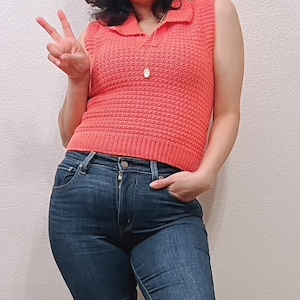 Preppy Vest - CROCHET PATTERN (PATRON) - English & Español