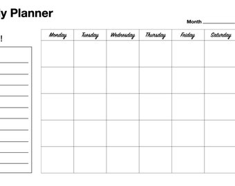 Monthly Planner, To do list, Monthly Plan, Month Overview, Calendar