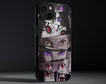 Naruto Anime Iphone Case,Naruto With Sharingan,Kawaii Phone Case,Uchiha,Anime Phone Case For Iphone 15,14,13,12,11,X,SE,8 Decoden Phone Case