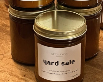 Yard Sale 7 Oz. Coconut Soy Wax Candle - (fresh cut green grass scent)