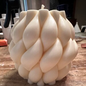 Huge Knot Vanilla Candle/  Big Interwoven Knit Pillar Candles/Huge Cozy Candle/ Twisted Knot Candle/ Homemade Soy Wax Candle Cute Candle