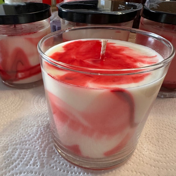 Strawberry Clouds 9 Oz. Coconut Soy Marbled Candle