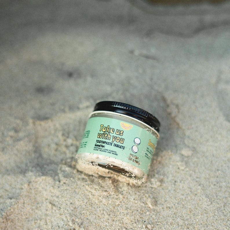 Toothpaste Beach Travel Oral Care Kit: Toothpaste Tablets, Plant-based Toothbrush ...