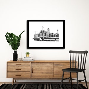 Vanity Ballroom Art Deco Architectural Print: Detroit Landmark
