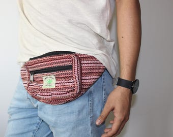 Bauchtasche aus Himalaya Hanf: Handgemachte Fair Trade Gürteltasche