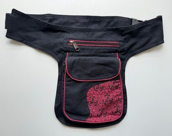 100% Cotton Waist Bag Pack Money Belt |Cotton Fanny Pack | passport bag | Hip Bag | FannyPack | Hip Bag  Waist Pack | Fair Trade Fanny Pack