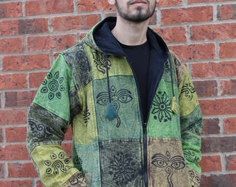 Men's Women's Earthy Unisex Hippie Patchwork Jacket