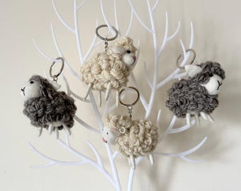 Needle Felted Sheep Keychain: Wool Fair Trade Ornament