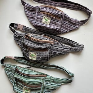 Hemp Fanny Pack | Himalayan 100% Hemp / Cotton Money Belt | Unisex hemp Waist bag | hip bag | bum bag | fair trade | handmade in Nepal
