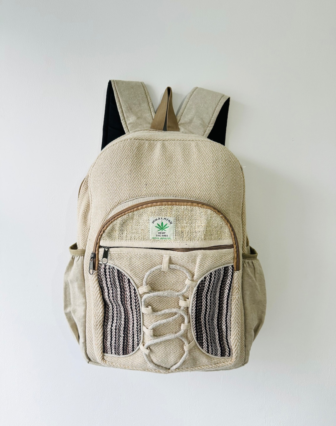 Handmade Himalayan Hemp Backpack: Eco-friendly Organic Cotton Rucksack ...
