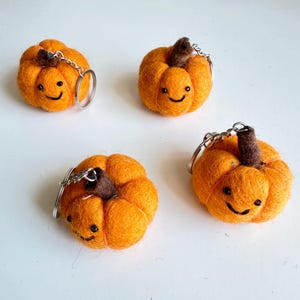 Felt Pumpkin Keychain: Handmade Wool Ornament, Fair Trade Gift