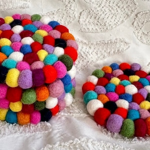 Felt Coasters Set of four | Multi Colored Felt Coasters | Fair Trade Tea Coasters| Colorful Felt Coaster | Tea Cup Coaster|Table Mat Coaster