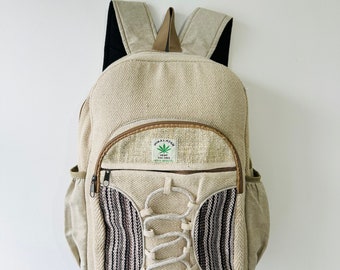 Handmade Himalayan Hemp Backpack: Eco-Friendly Organic Cotton Rucksack