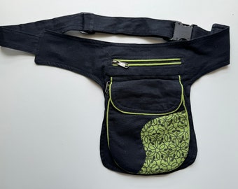 100% Cotton Waist Bag Pack Money Belt |Cotton Fanny Pack | passport bag | Hip Bag | FannyPack | Hip Bag  Waist Pack | Fair Trade Fanny Pack