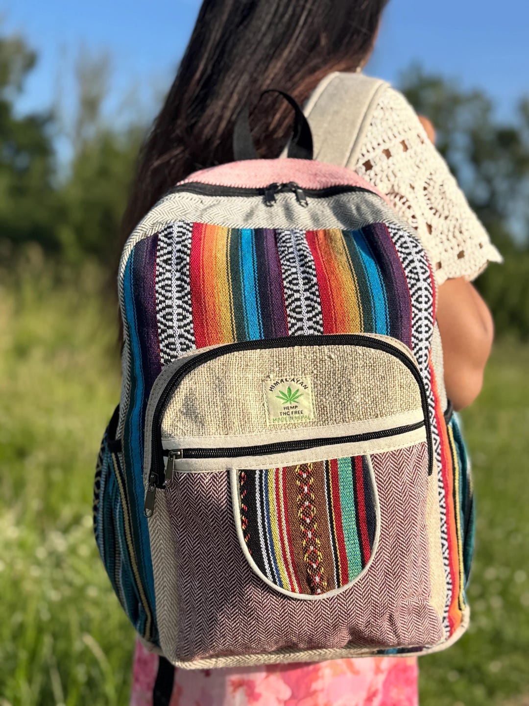 Handmade Himalayan Hemp Backpack: Organic Cotton Rucksack - Etsy