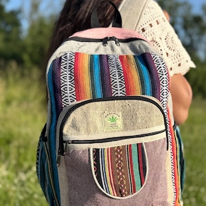 Handmade Himalayan Hemp Bag | Hemp Backpack | Nepal Hemp Bag | Eco Friendly Backpack | Organic Cotton and Rucksack | Vintage | Handmade hemp