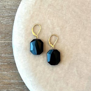 Swarovski Jet Black Large Faceted Crystal Drop Earrings
