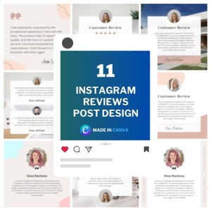 Anpassbares Instagram Bewertungen Post Design für Unternehmen | Wachsen Sie Ihr Geschäft, indem Sie zufriedene Kundenbewertungen durch großartige Designs teilen