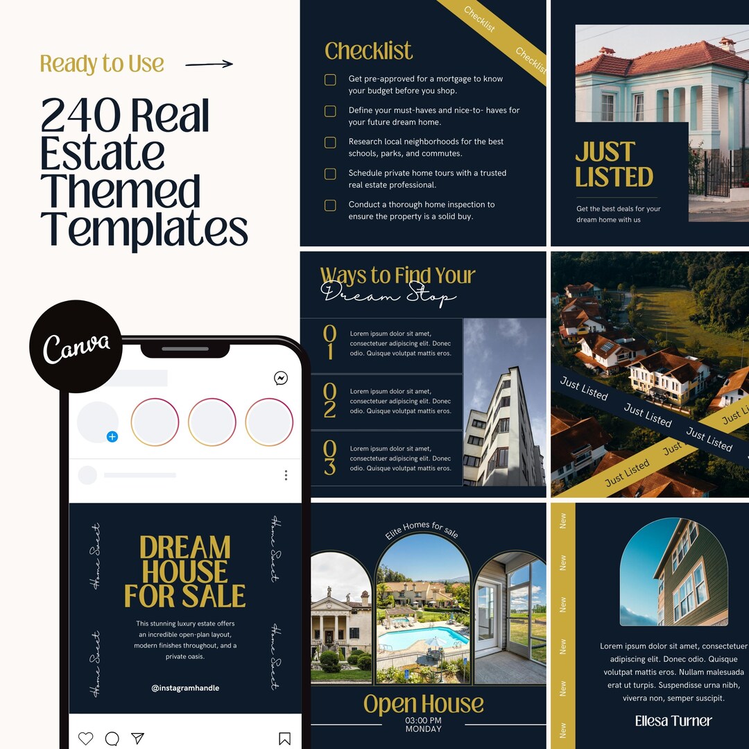 240 Luxury Realtor Canva Templates | Real Estate Instagram Posts ...