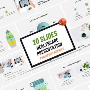 Healthcare Presentation Template Design, Editable Slides, Powerpoint Template with Master Slides, 20 slides medical presentation deck, pptx