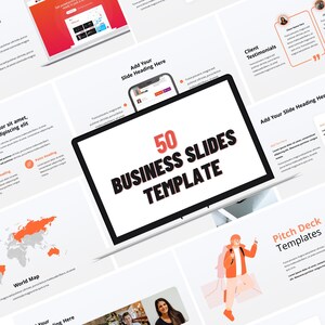 Pitchdeck Presentation Template Design, Editable Slides, Powerpoint Template with Master Slides, 50 reusable presentation deck, pptx deck