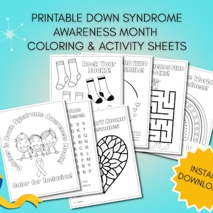 Down Syndrome Awareness Month Coloring and Activity Sheets: Printable Pages for Kids