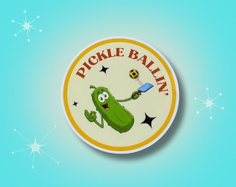 Pickleball Waterproof Sticker: Funny Pickleballing Decal
