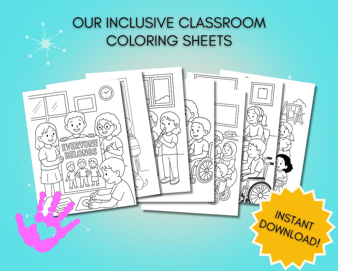 Our Inclusive Classroom Coloring Sheets: Printable Pages for Kids - Etsy