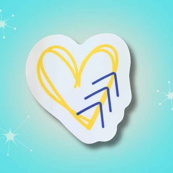 Down Syndrome Awareness Waterproof Sticker | Down Syndrome Heart Laptop Sticker | Down Syndrome Arrows Water Bottle Decal