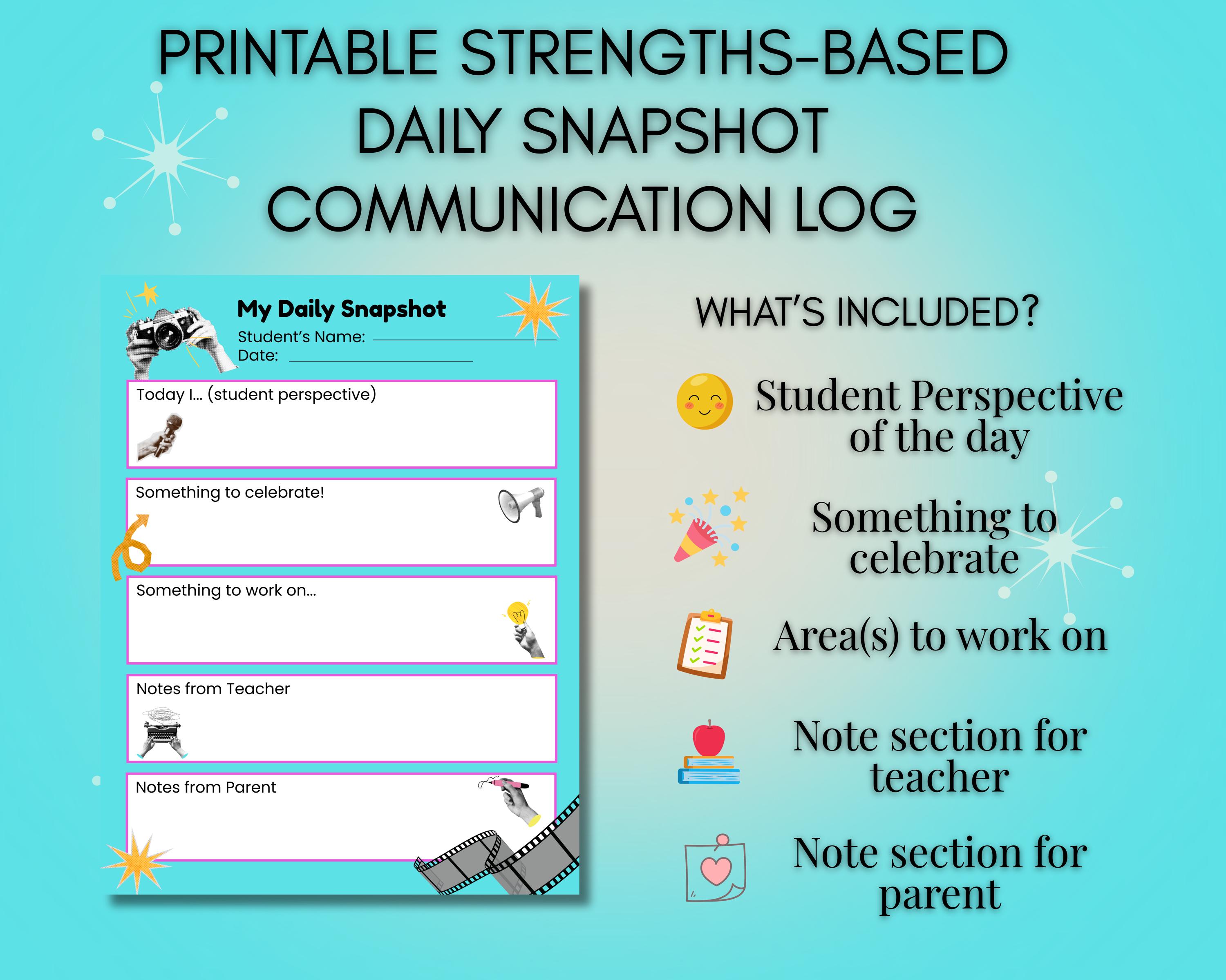 Printable Daily Communication Log: School & Home (PDF) - Etsy